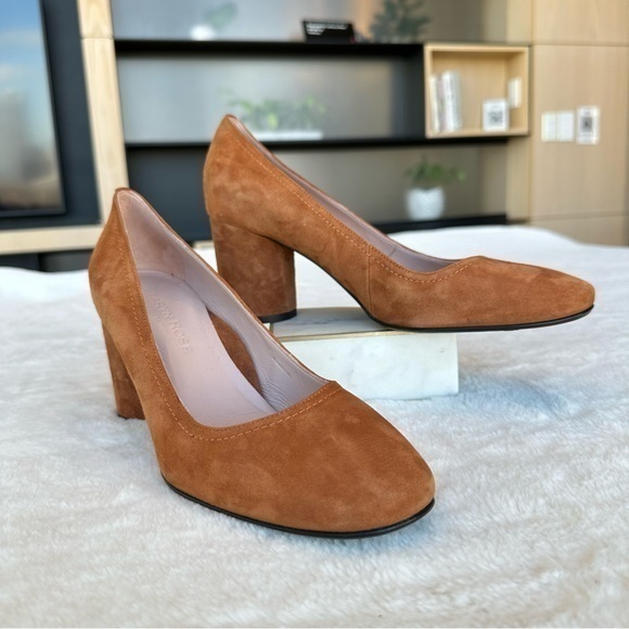 Taryn Rose Filomena Suede Leather Italy Brown Block Heel Pump Us 10 Eu 40